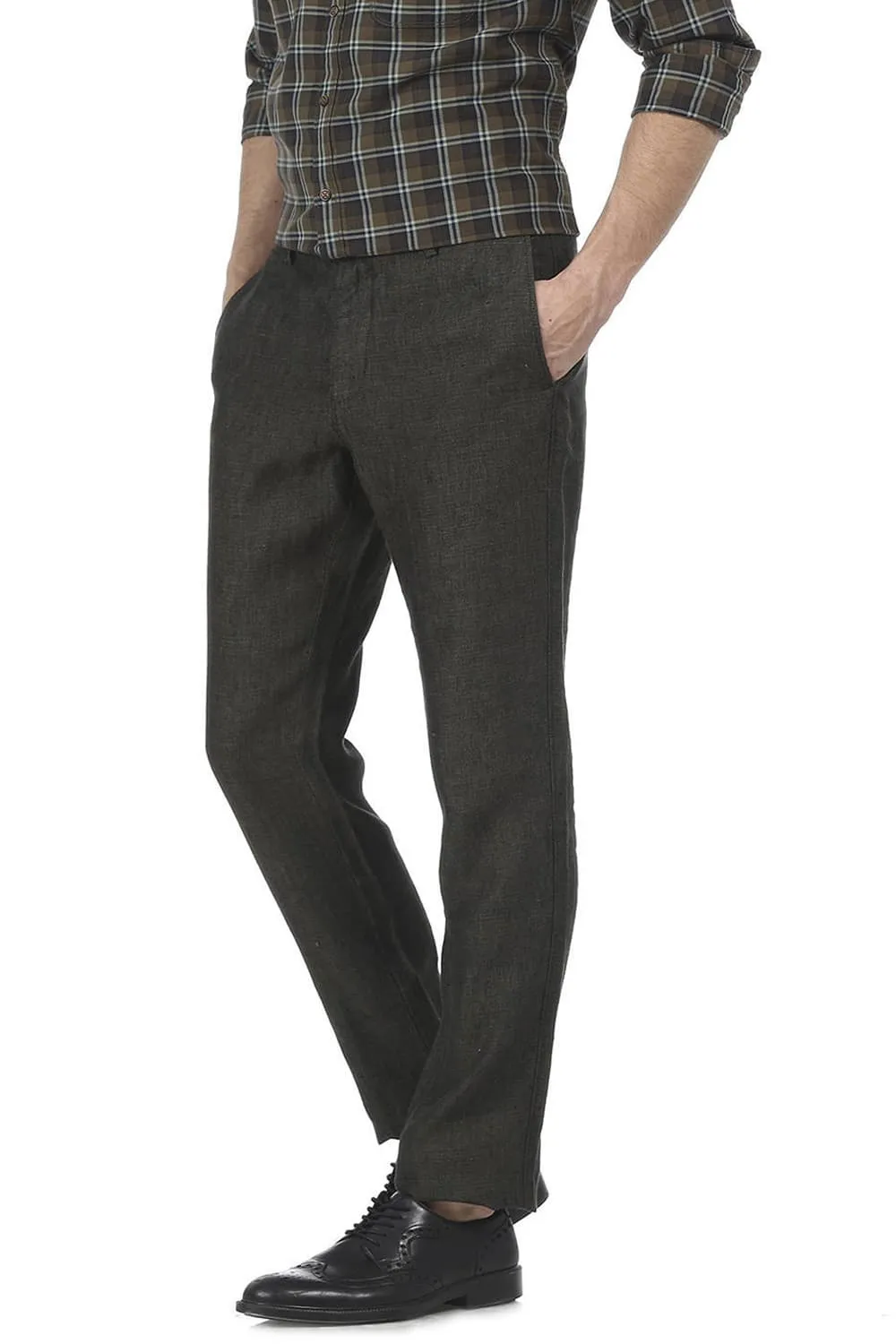 Tapered Fit Linen Trouser