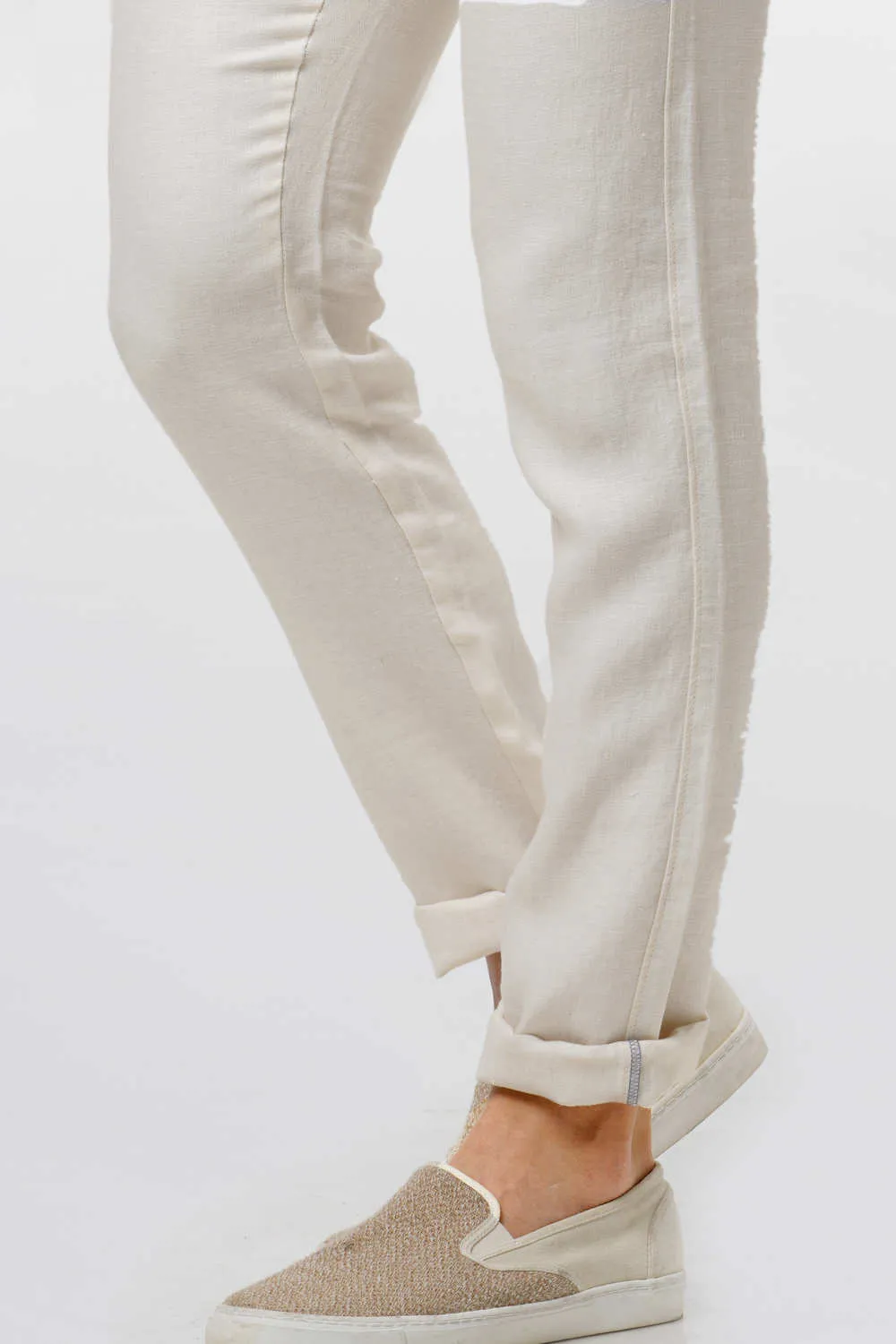Tapered Fit Linen Trouser