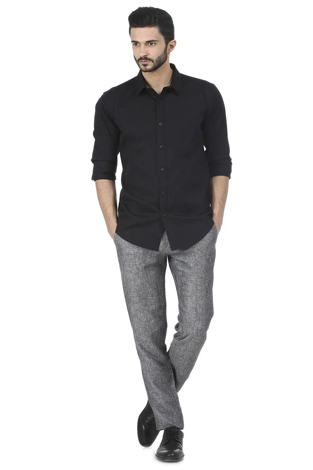 Tapered Fit Linen Trouser