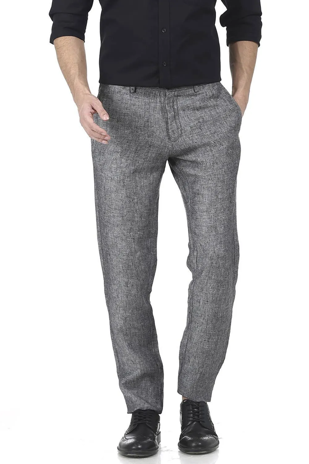 Tapered Fit Linen Trouser