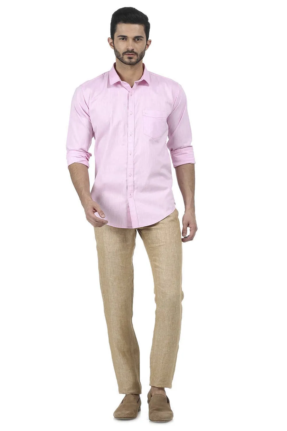 Tapered Fit Linen Trouser
