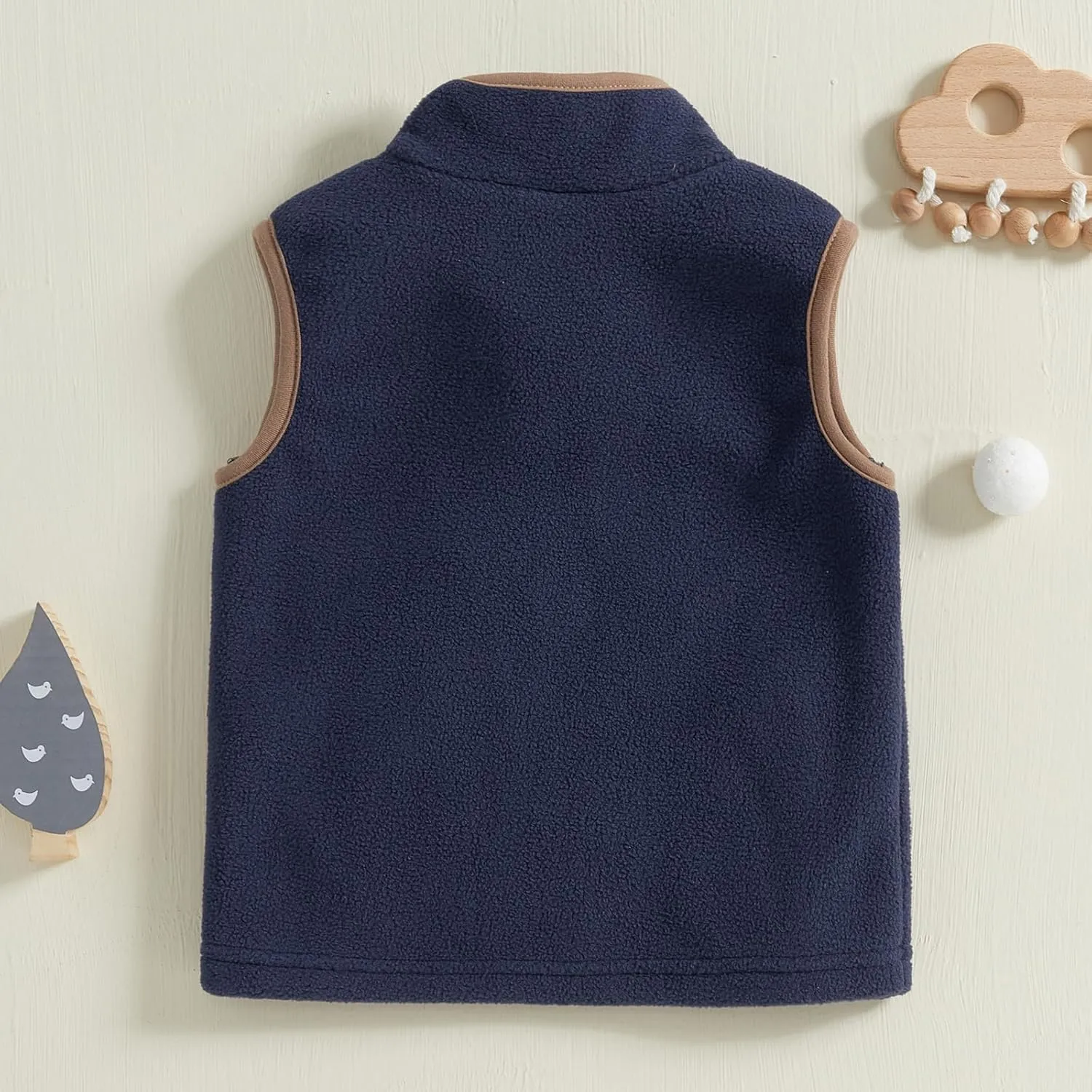 Toddler Boys Winter Fleece Vest Casual Sleeveless Zip Up Tractor Print Vest Jacket Coat with Pockets