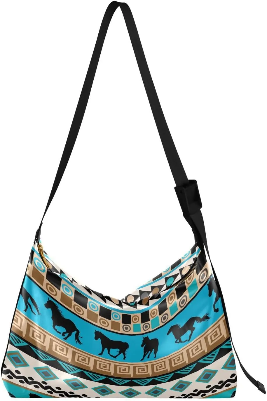 Tribal Ethnic Horses Tote Bag for Women Large leather hobo bags for women crossbody Handbag Casual Trendy Shoulder Bags for Work Travel Shopping