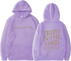 Trust in The Lord Christian Hoodies for Women Men Oversized Christian Hoodie for Teen Girl Casual Graphic Pullover Tops