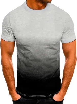 Tshirts Shirts for Men Short Sleeve Casual Sports Shirt Fashion 3D Gradient T Shirt Summer Round Neck Shirt Pullover