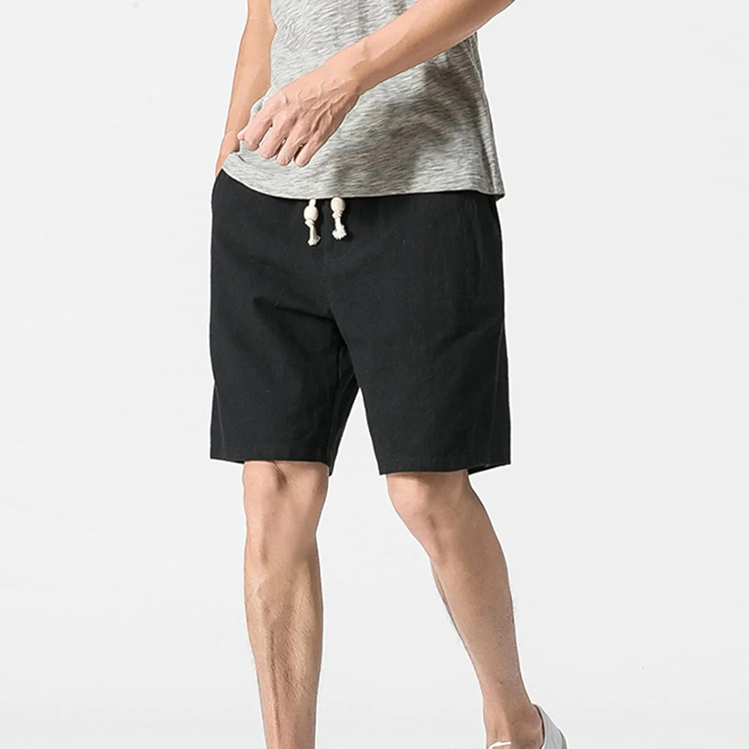 tuduoms Linen Athletic 7'' Shorts for Men Summer Casual Lightweight Board Shorts Fashion Slim-Fit Gym Workout Running Shorts