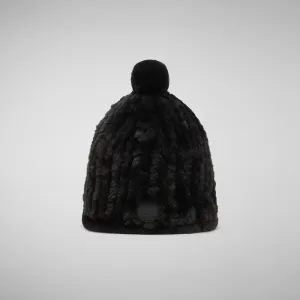 Unisex fury knited hat Kini in black