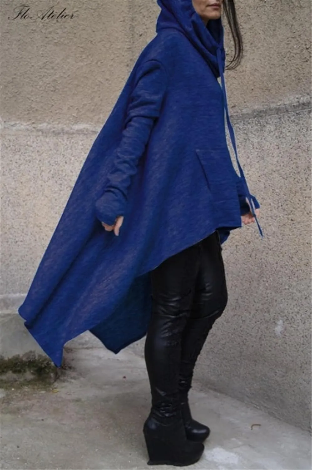 uSecee Hoodies for Women Long Sleeve Irregular Hem Long Hooded Sweatshirts Witch Halloween Pullover Loose Casual Tunic Tops