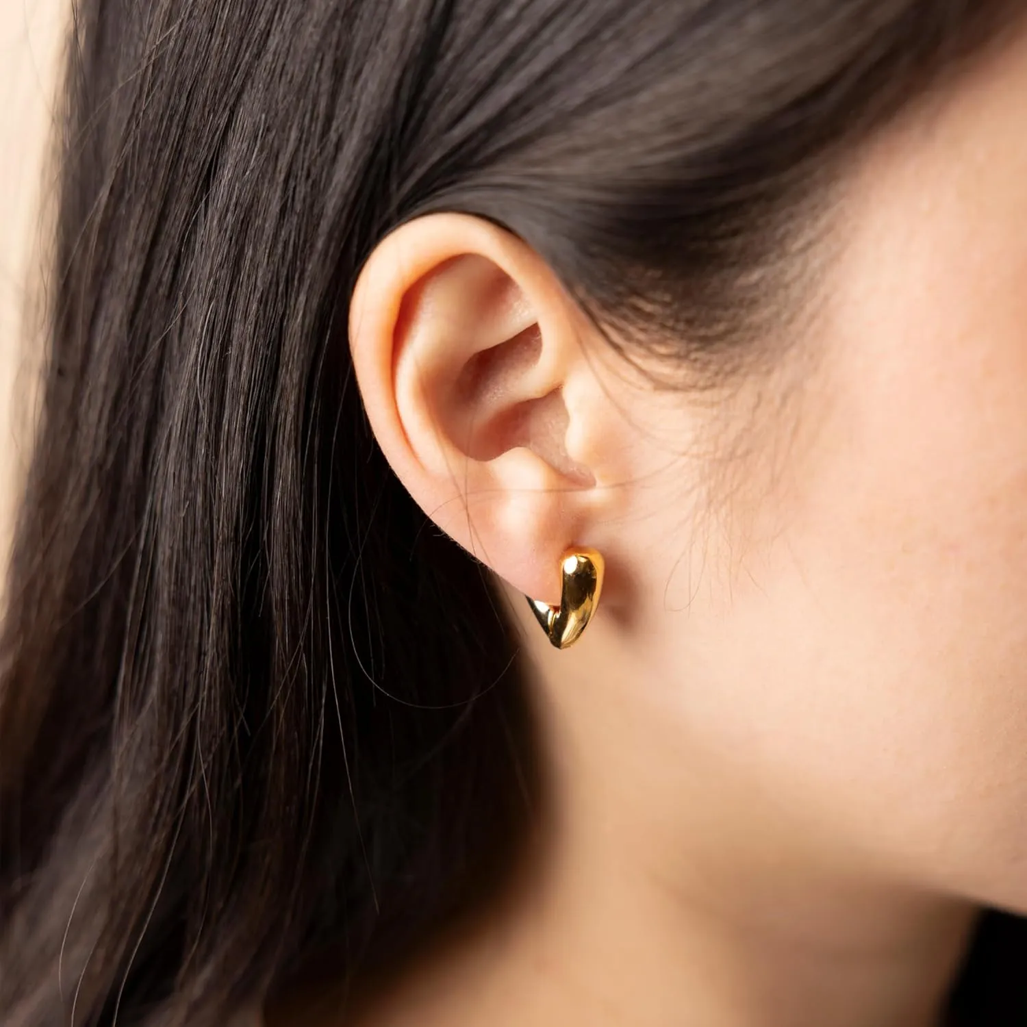 V-Shaped Huggie Earrings  Minimalist Hoop Earrings in Gold or Silver | Unique Everyday Huggies with Modern V Design | 24K Gold-Plated or Rhodium-Plated