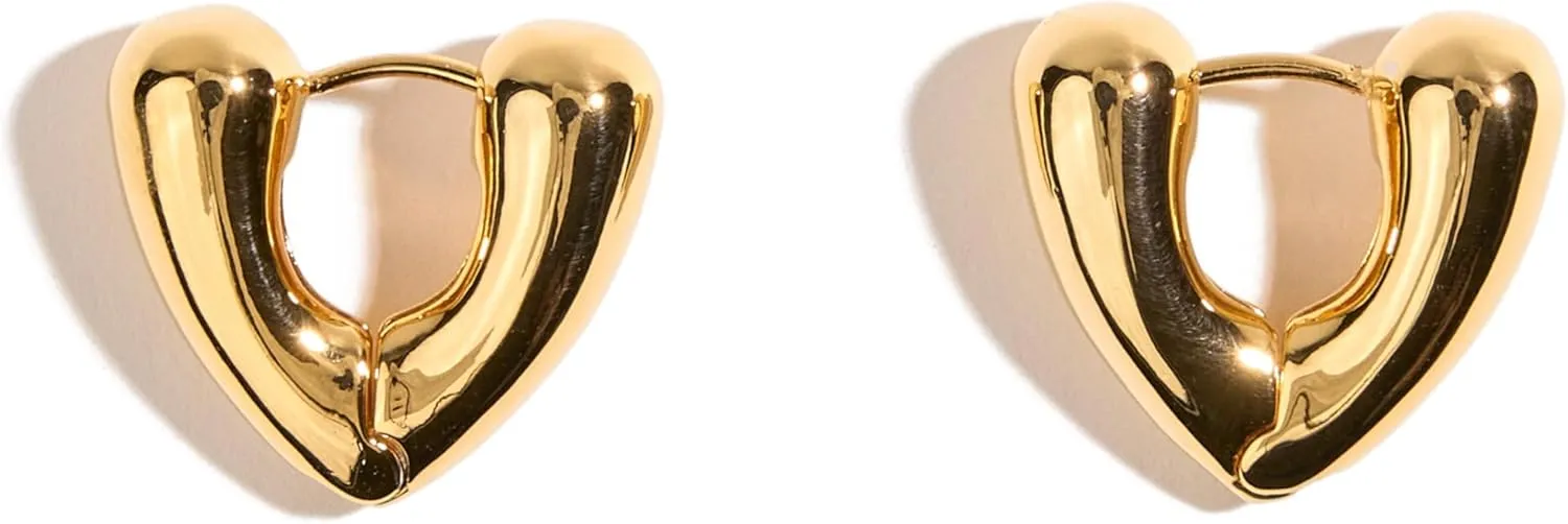 V-Shaped Huggie Earrings  Minimalist Hoop Earrings in Gold or Silver | Unique Everyday Huggies with Modern V Design | 24K Gold-Plated or Rhodium-Plated