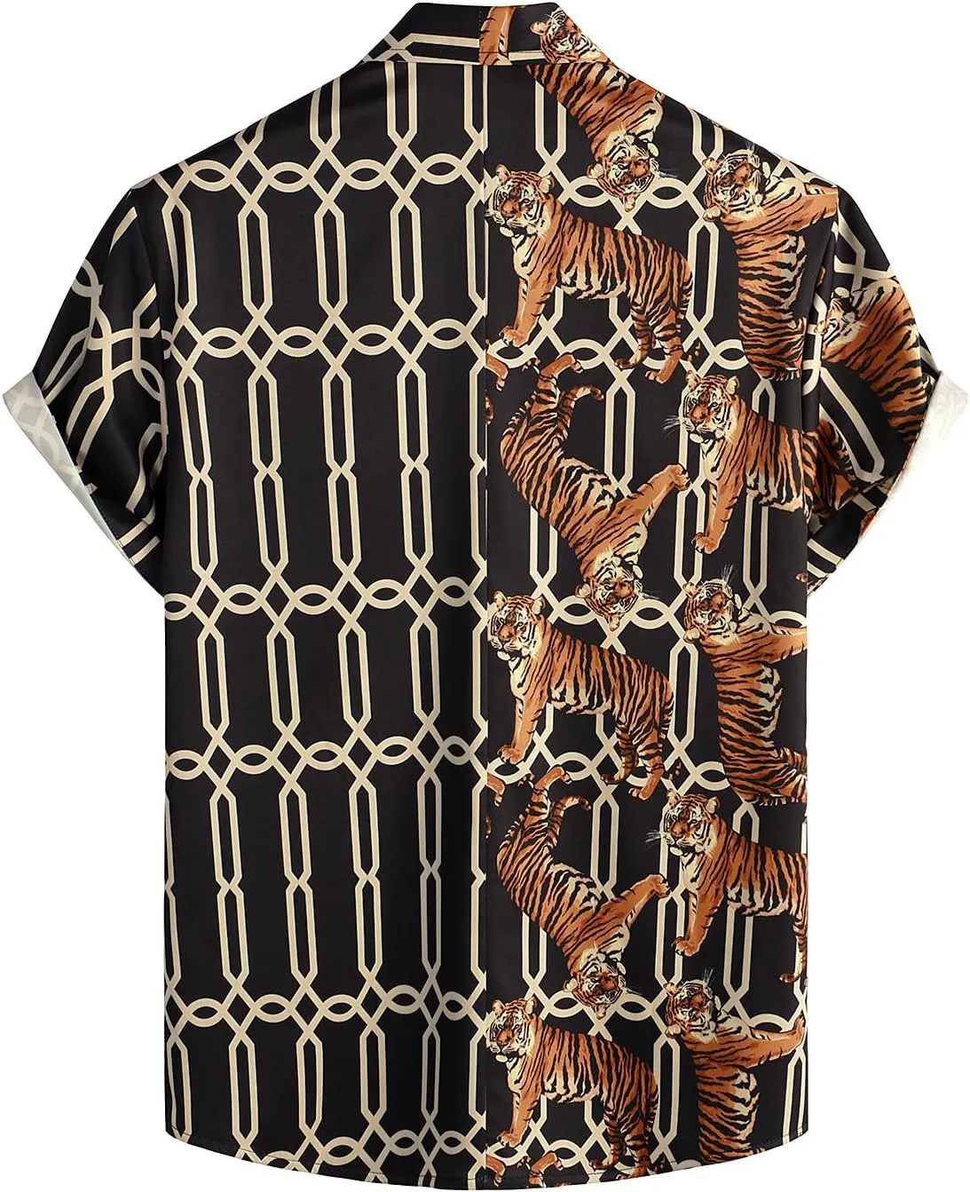 VATPAVE Mens Hawaiian Flamingo Shirts Casual Tropical Short Sleeve Button Down Shirt Summer Beach Shirts