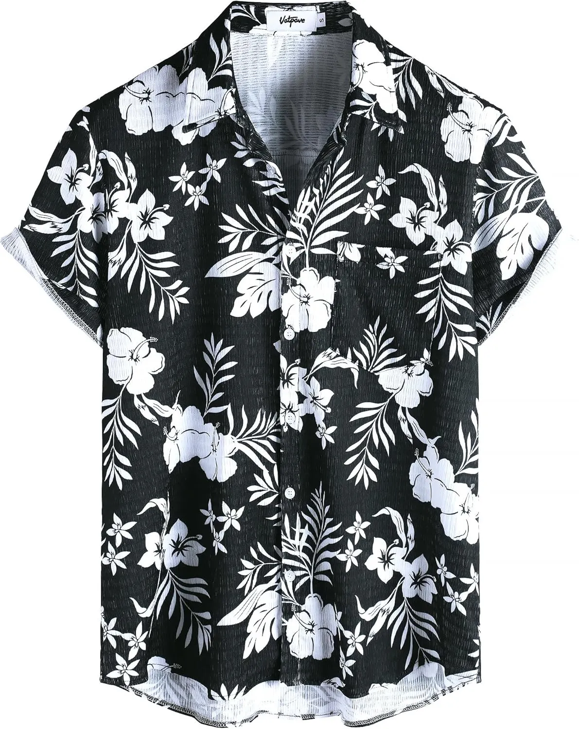 VATPAVE Mens Summer Striped Shirts Button Down Short Sleeve Vintage Beach Hawaiian Shirts with Pocket