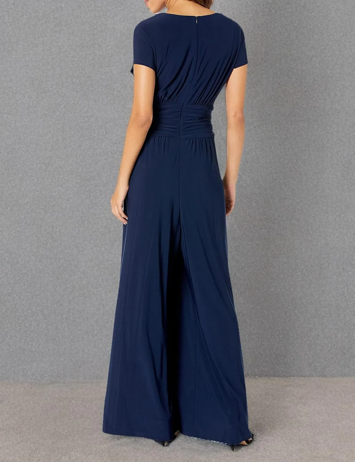 Vince Camuto womens Short Sleeve V-neck Twist Front Summer Jumpsuit
