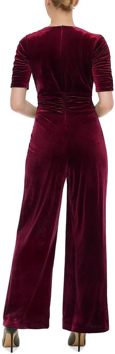 Vince Camuto womens Velvet Twist Front Jumpsuit