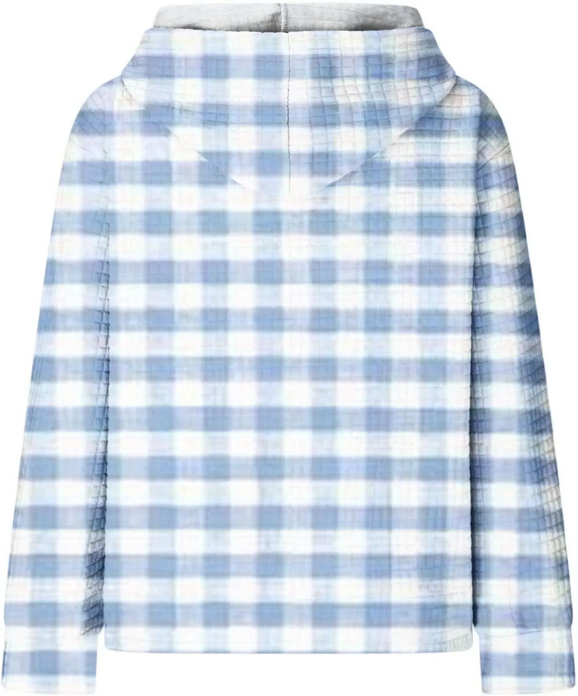 Waffle Hoodie Sweatshirts for Women Long Sleeve Shirts Fall Casual Tops Blouse Plaid Pullover with Pocket 2024, Small