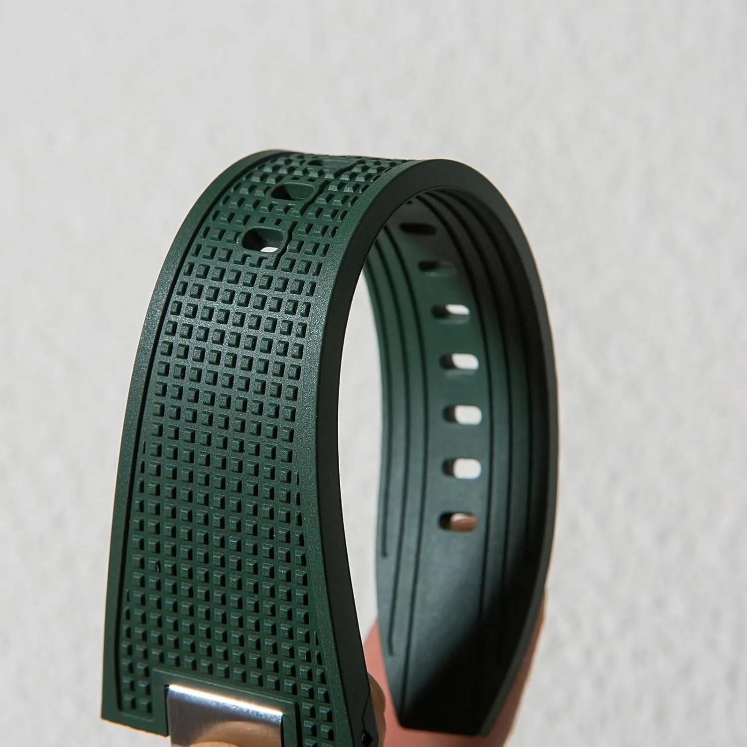 Waffle Tissot PRX FKM Rubber Watch Band for - Compatible with Tissot PRX 80 Automatic 40mm - Quick-Release with Metal Adaptor - 12mm - Watch Bands for Men & Women