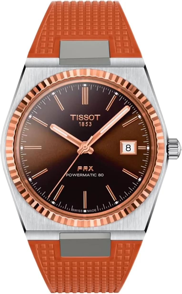 Waffle Tissot PRX FKM Rubber Watch Band for - Compatible with Tissot PRX 80 Automatic 40mm - Quick-Release with Metal Adaptor - 12mm - Watch Bands for Men & Women
