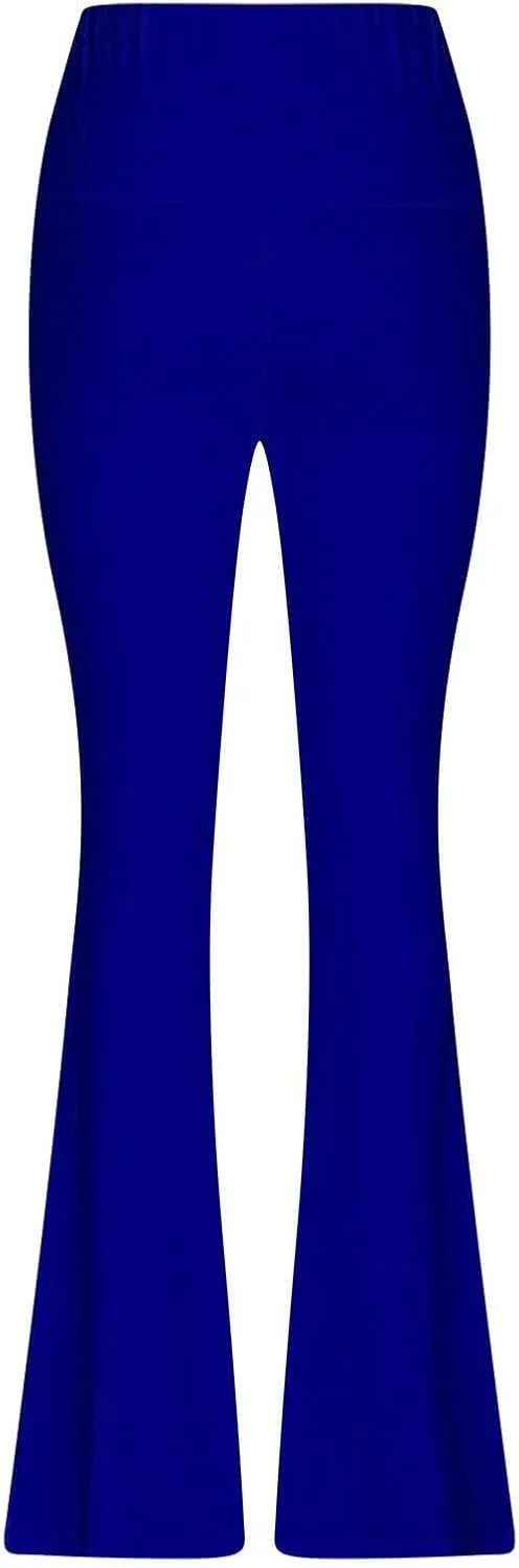 Wide Leg Yoga Pants for Women Stretchy High Waisted Tummy Control Workout Pants Plain Gym Athletic Flare Pants