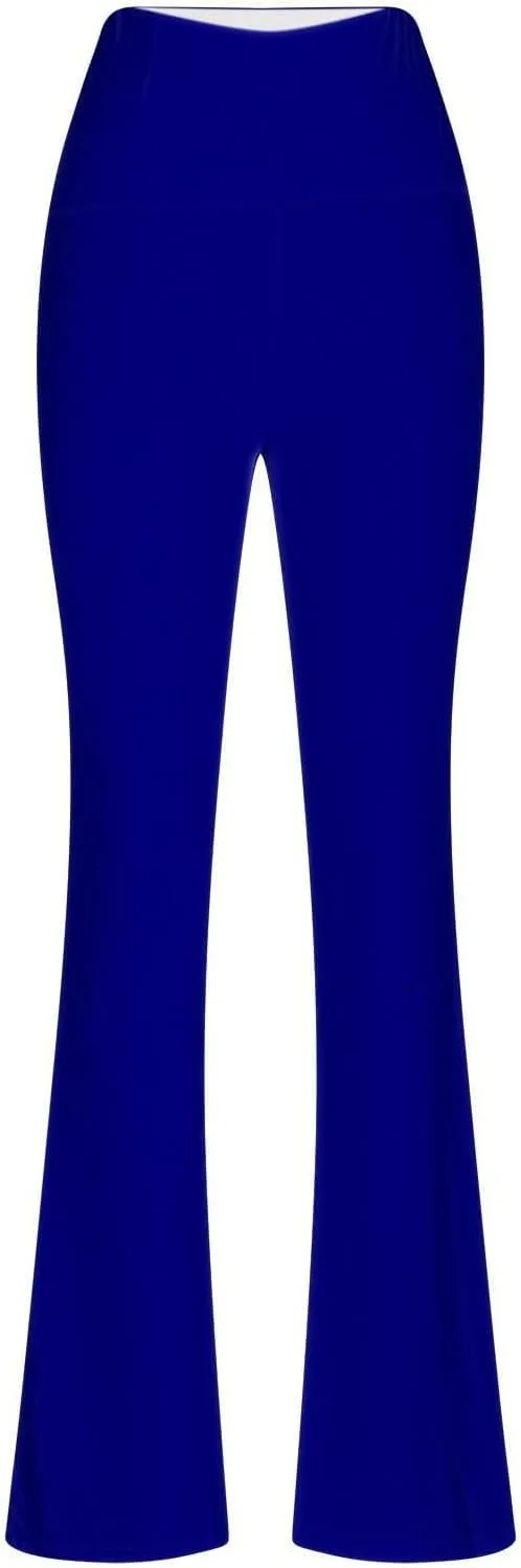 Wide Leg Yoga Pants for Women Stretchy High Waisted Tummy Control Workout Pants Plain Gym Athletic Flare Pants