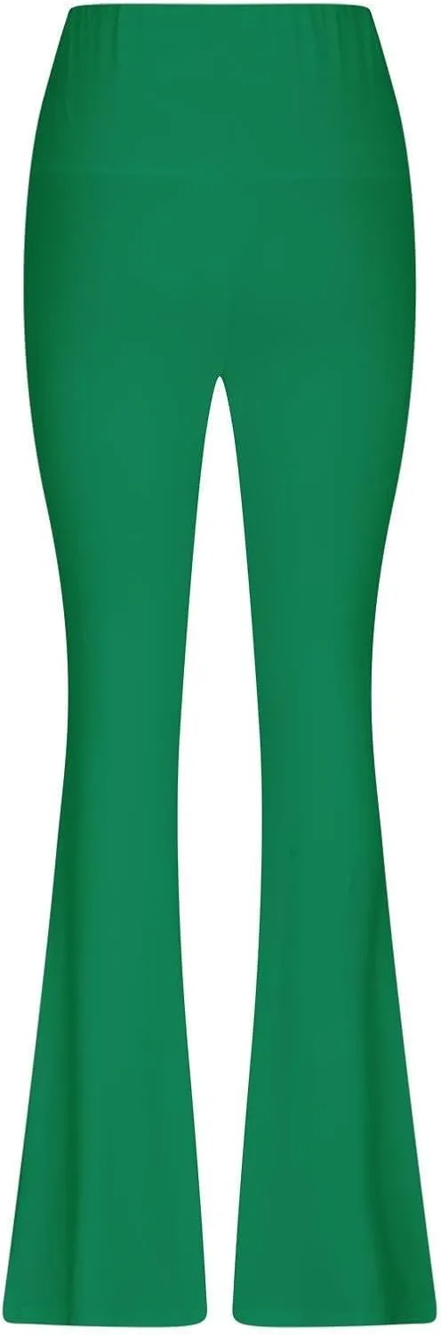 Wide Leg Yoga Pants for Women Stretchy High Waisted Tummy Control Workout Pants Plain Gym Athletic Flare Pants