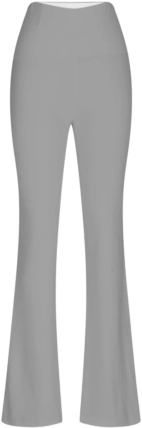 Wide Leg Yoga Pants for Women Stretchy High Waisted Tummy Control Workout Pants Plain Gym Athletic Flare Pants