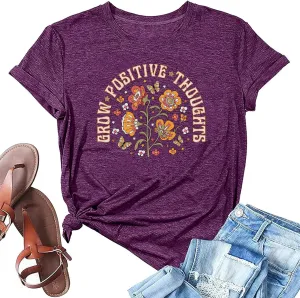 Wildflowers Shirt for Women Boho Floral T Shirts Inspirational Graphic Tee Flower Plant Shirts Tops
