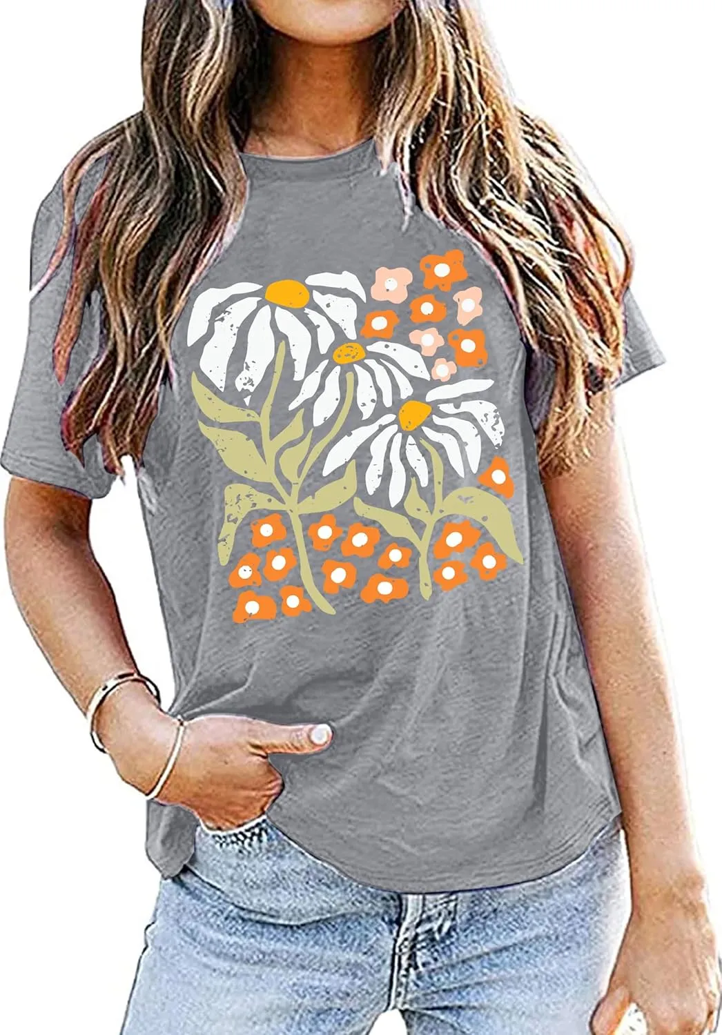 Wildflowers Shirt for Women Boho Floral T Shirts Inspirational Graphic Tee Flower Plant Shirts Tops
