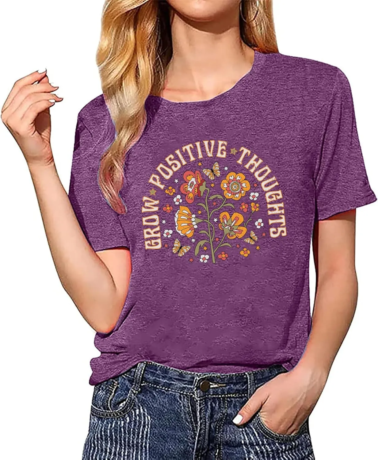 Wildflowers Shirt for Women Boho Floral T Shirts Inspirational Graphic Tee Flower Plant Shirts Tops