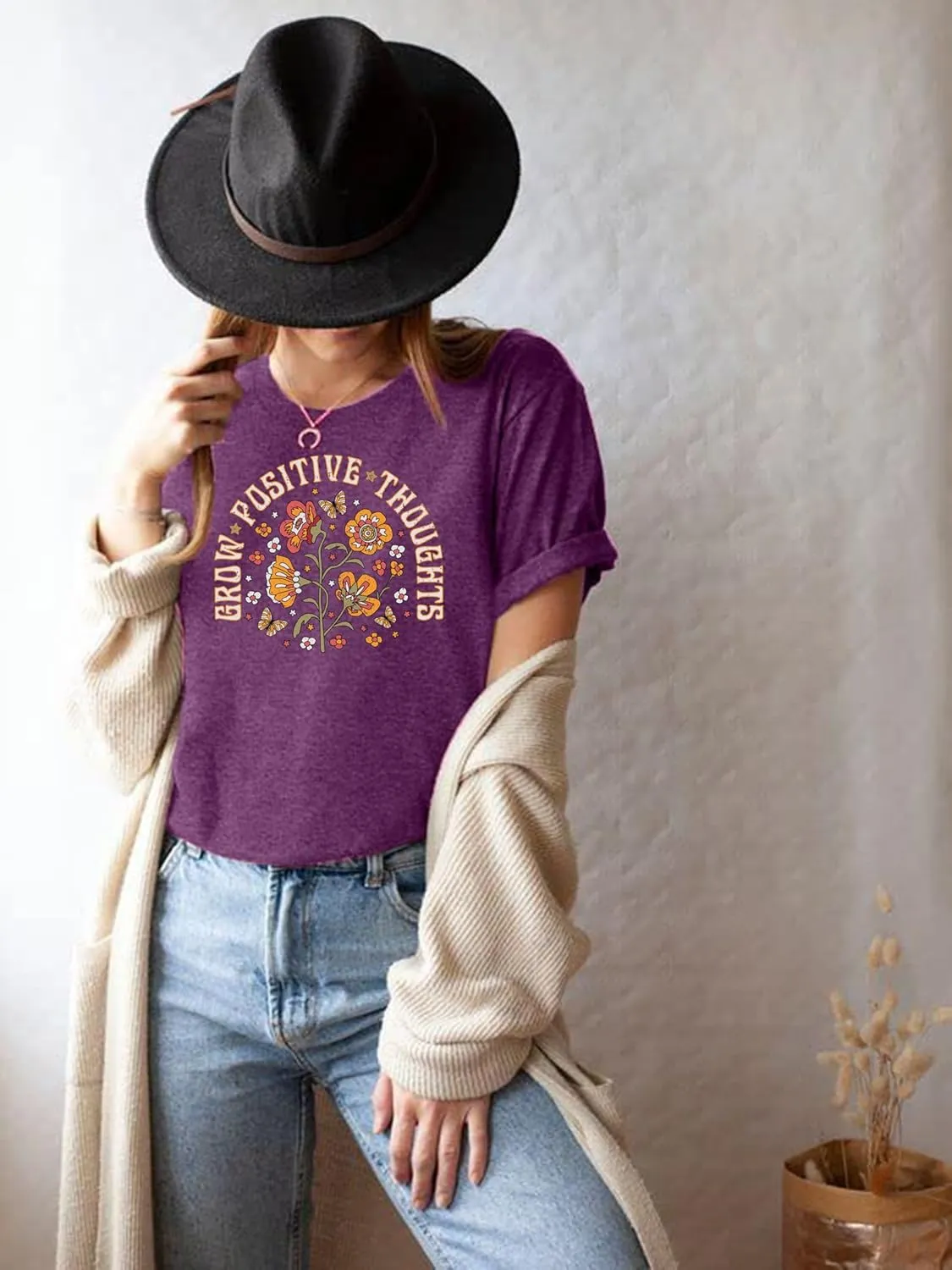 Wildflowers Shirt for Women Boho Floral T Shirts Inspirational Graphic Tee Flower Plant Shirts Tops
