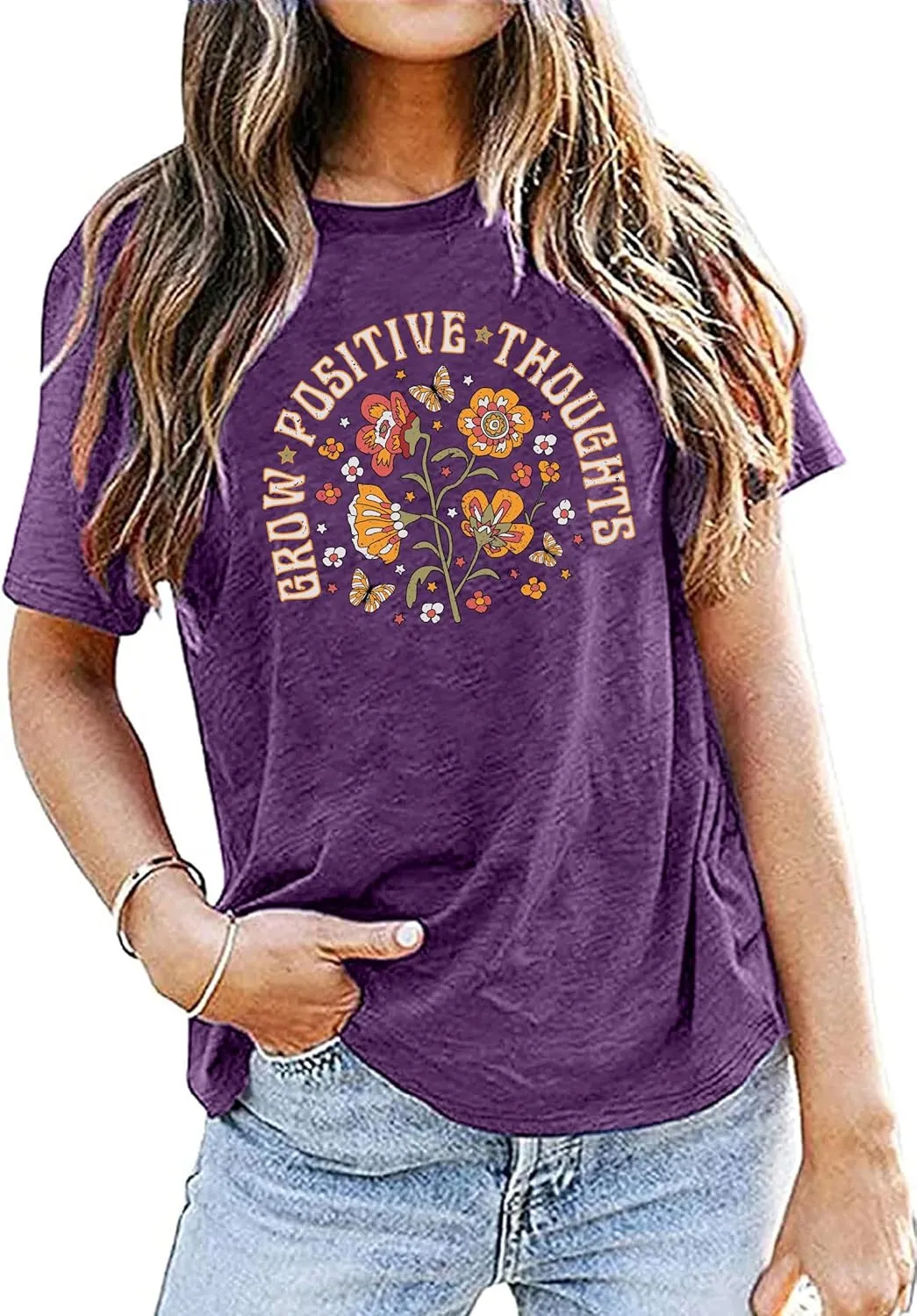 Wildflowers Shirt for Women Boho Floral T Shirts Inspirational Graphic Tee Flower Plant Shirts Tops