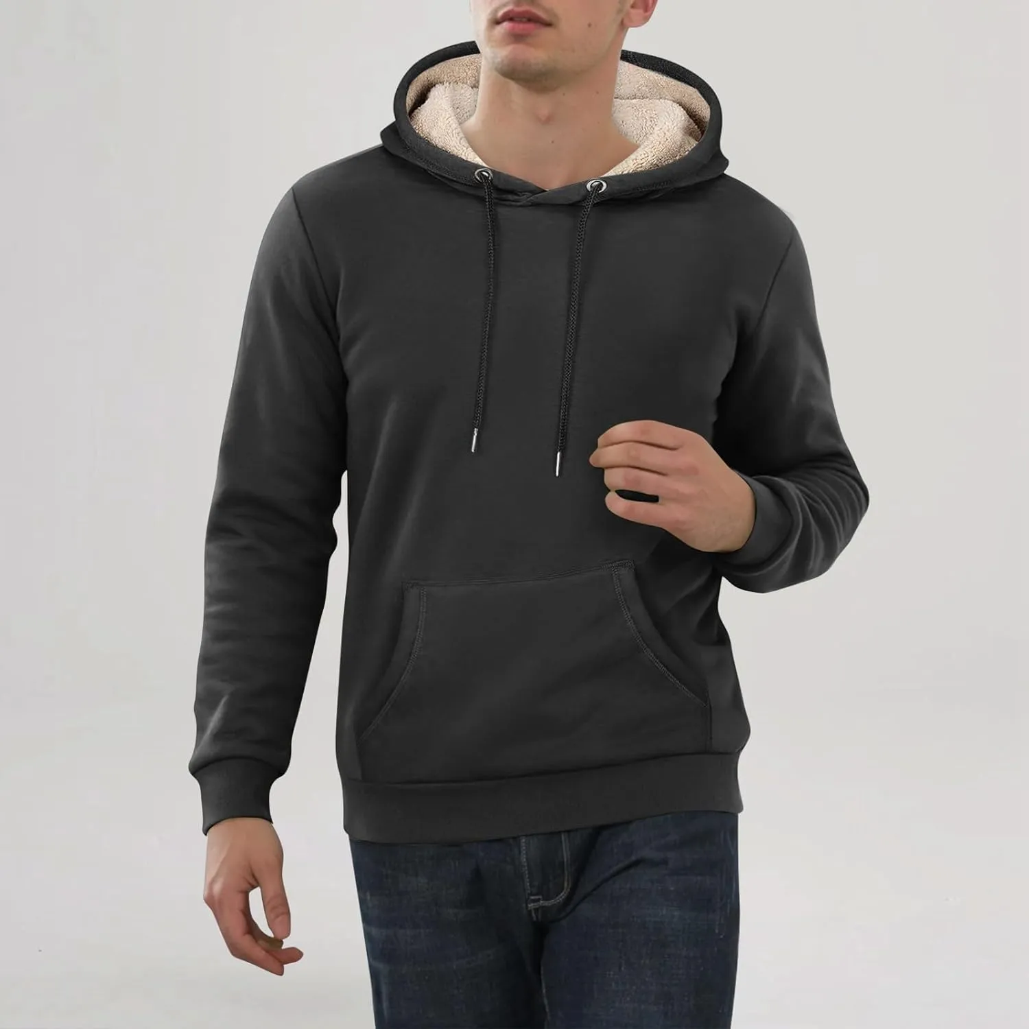 Winter Hoodies For Men Fleece Pullover Men Mens Fleece Lined Sweatshirts Fleece Hoodie Men'S Fleece Crewneck Hoodie