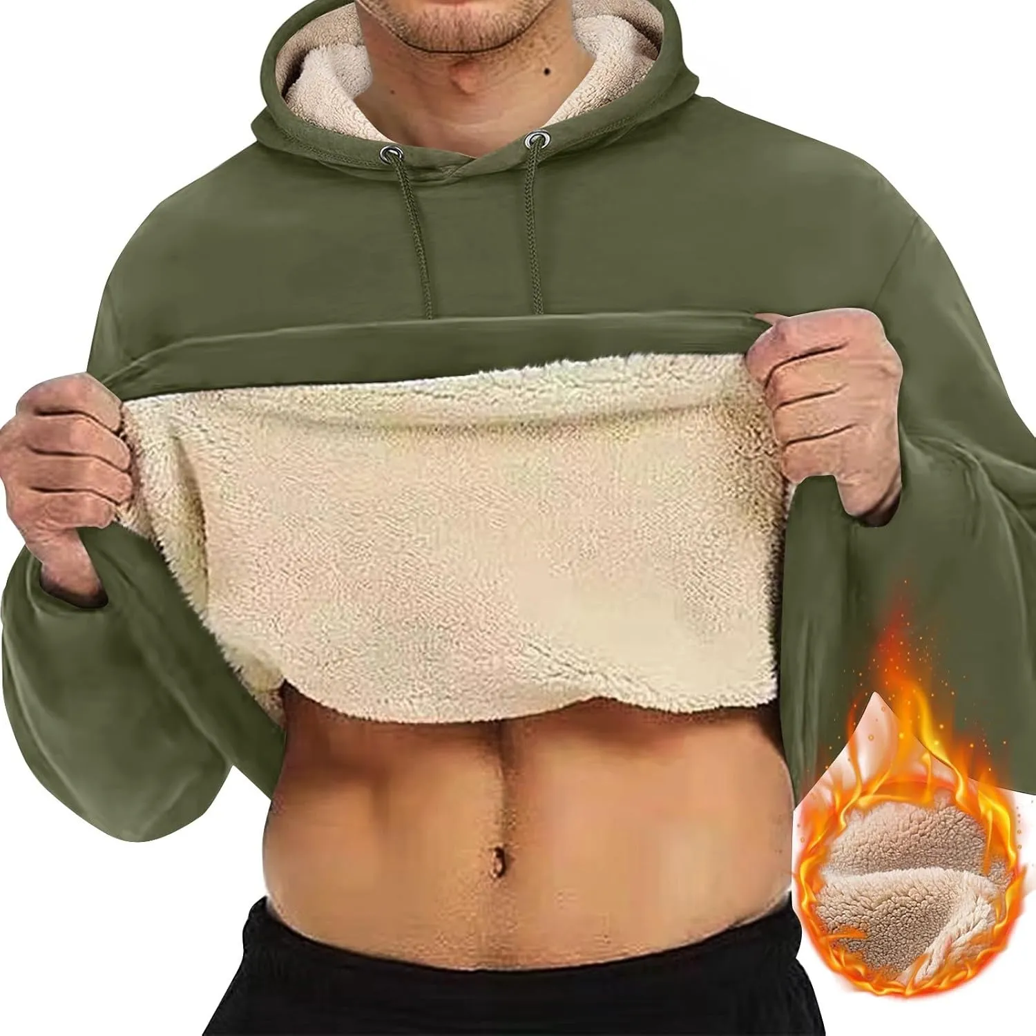 Winter Hoodies For Men Fleece Pullover Men Mens Fleece Lined Sweatshirts Fleece Hoodie Men'S Fleece Crewneck Hoodie