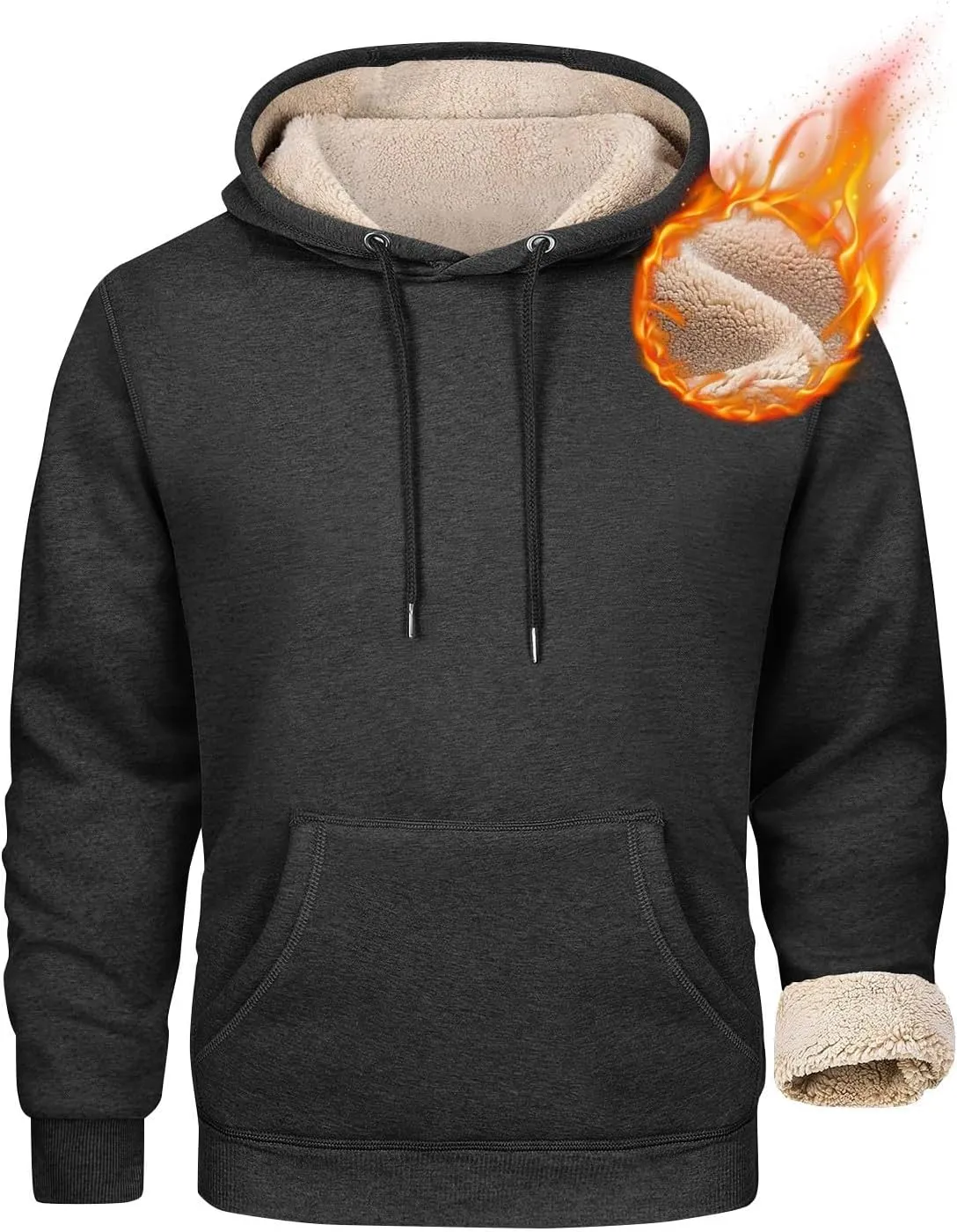 Winter Hoodies For Men Fleece Pullover Men Mens Fleece Lined Sweatshirts Fleece Hoodie Men'S Fleece Crewneck Hoodie