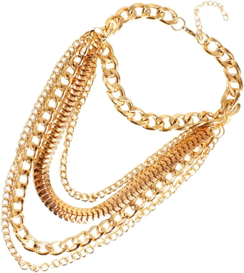 Women Anklets Gold Tassel Foot Chain Punk Style Ankle Jewelry Layered Decor for Casual Dressy Outfits