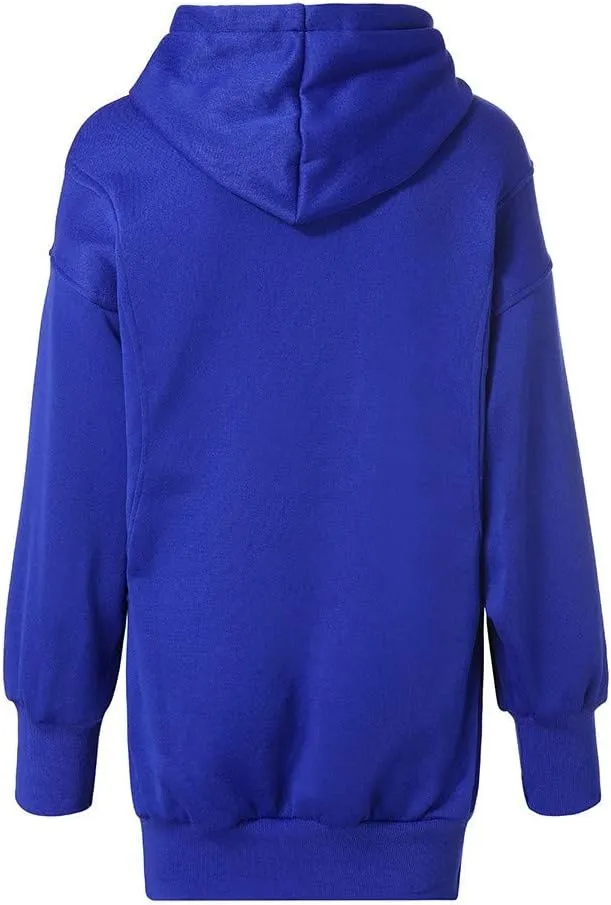 Women Casual Hoodies Long Sleeve Drawstring Hooded Sweatshirts Dress Plus Size Loose Fitting Lightweight Pullover Top
