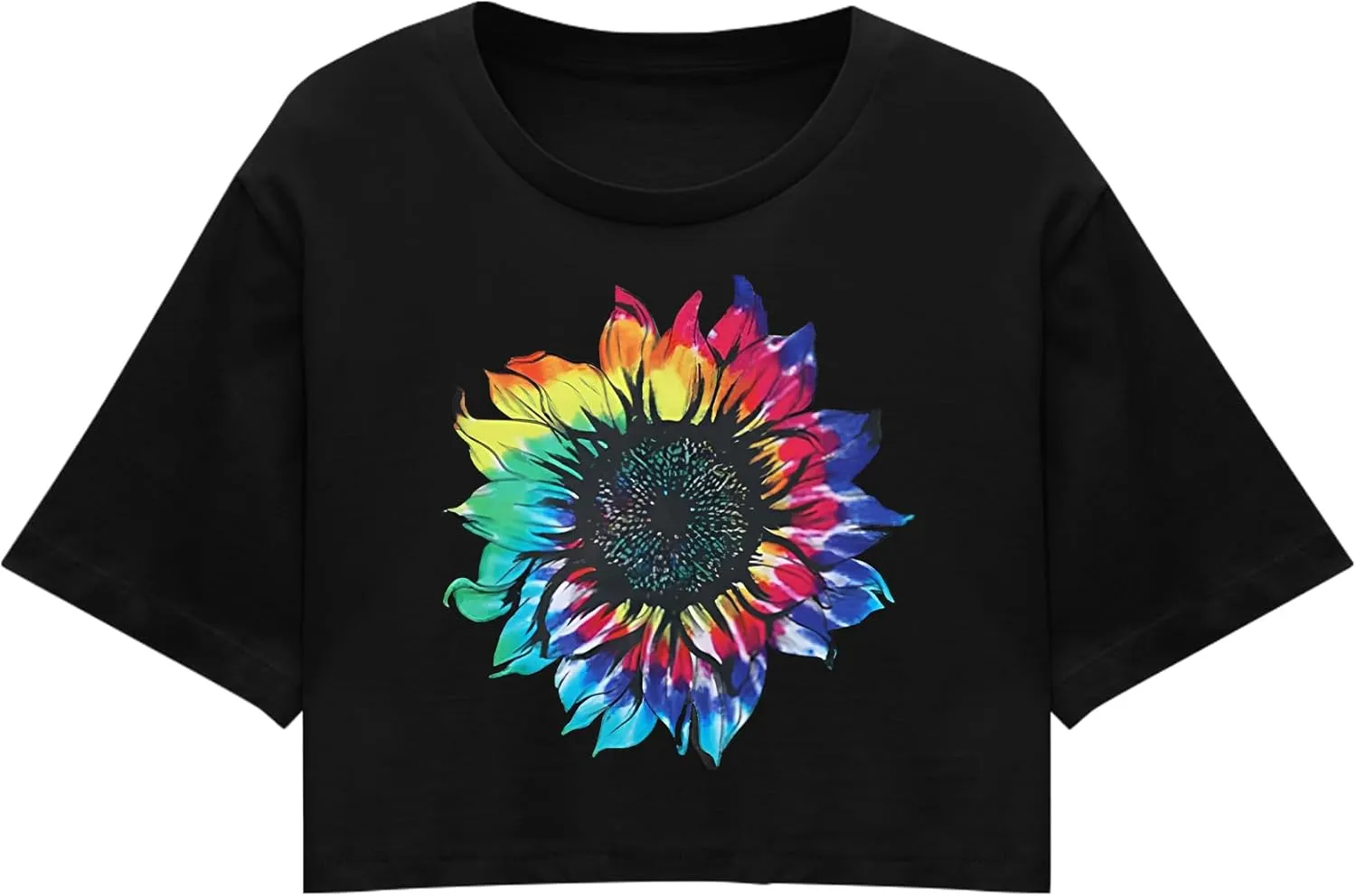 Women Crop Tops Dandelion Graphic T-Shirts Funny Inspirational Flower Cropped Tee Summer Casual Tops