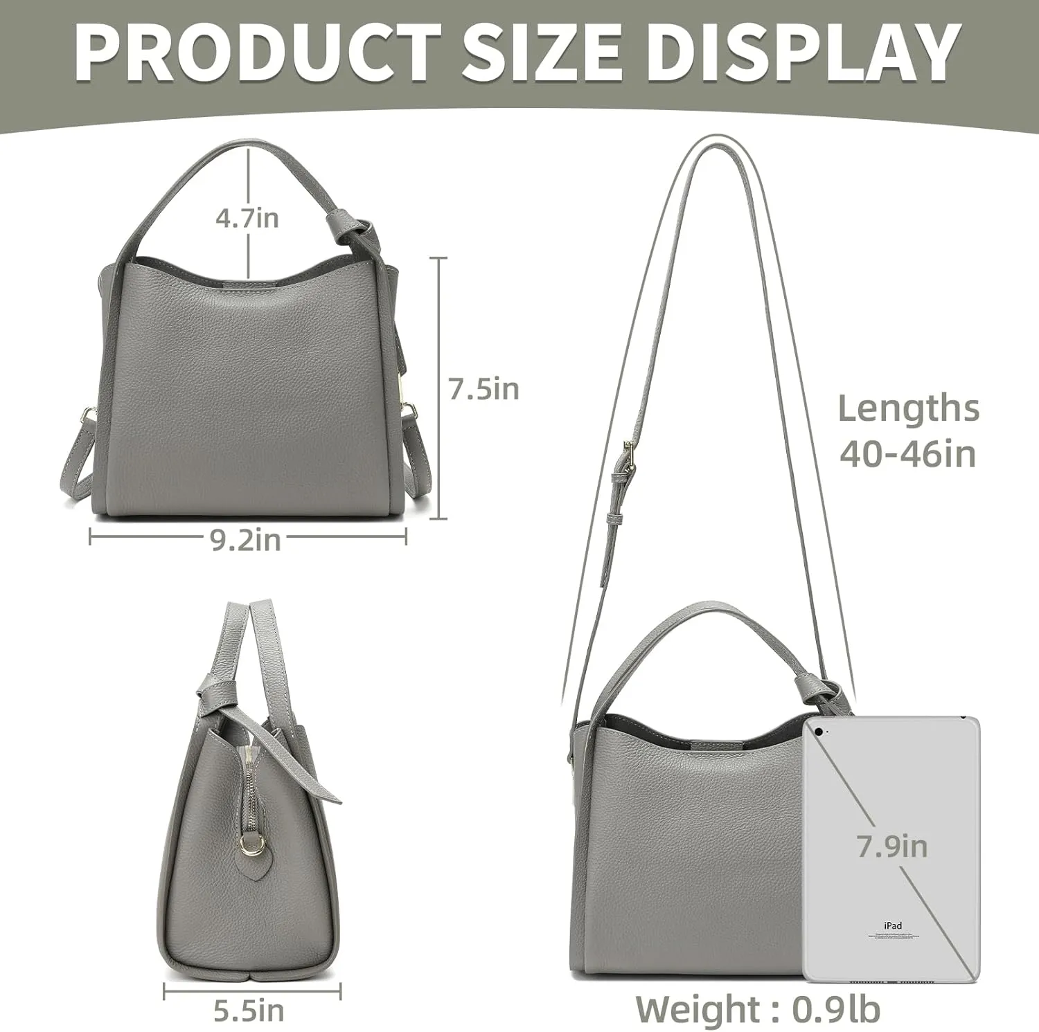 Women Genuine Leather Shoulder Bag Fashion Top-handle Handbag Crossbody Purse for Lady