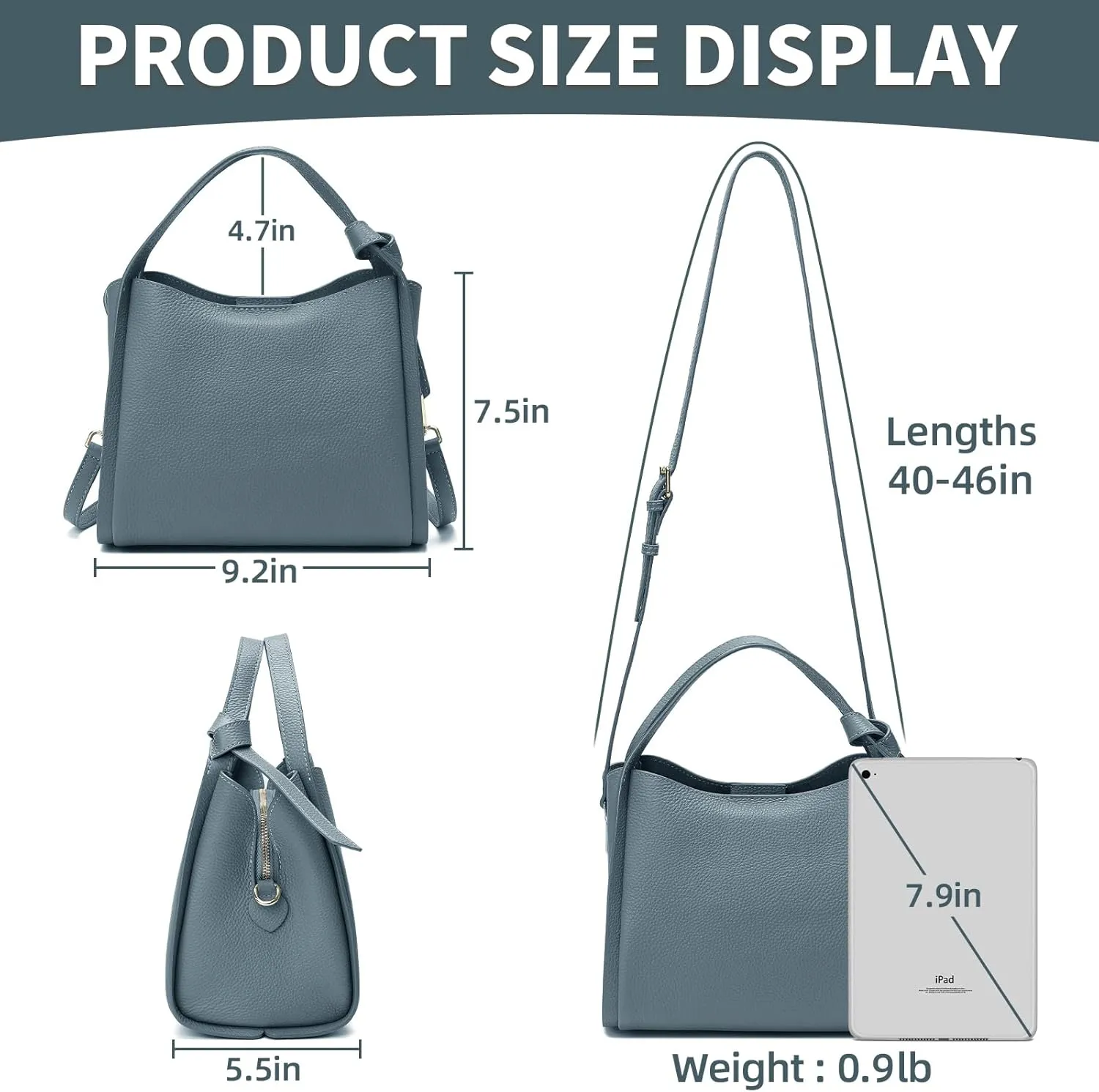 Women Genuine Leather Shoulder Bag Fashion Top-handle Handbag Crossbody Purse for Lady
