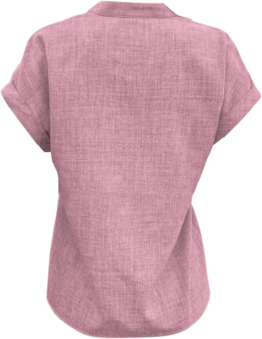 Women Linen Shirts Short Sleeve V Neck Linen Tops Summer Fashion Clothes Women Cropped Petite Causal Business Blouse