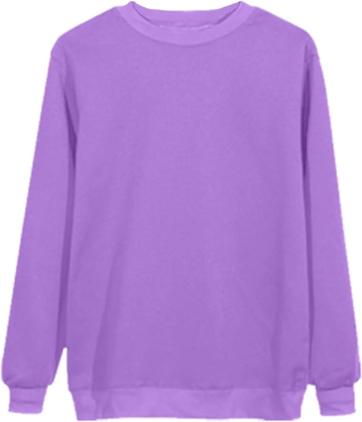 Women Long Sleeve Sweatshirt 2023 Solid Plain Crewneck Pullover Shirts Loose Fit Casual Classic Blouses Fall Fashion Tee Tops