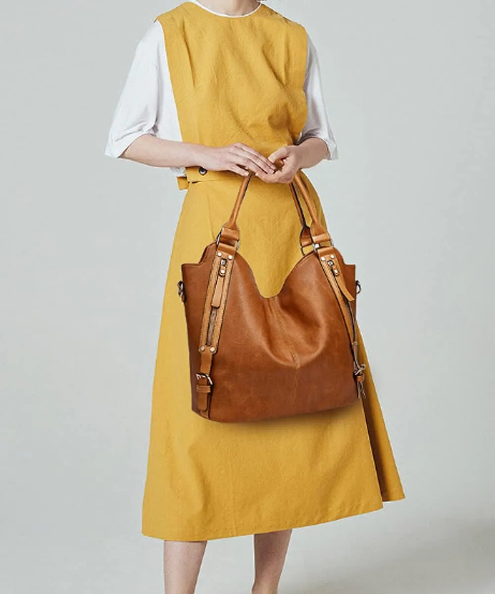 Women Retro Purse and Handbag PU Leather Satchel Tote Top-handle Shoulder Bag