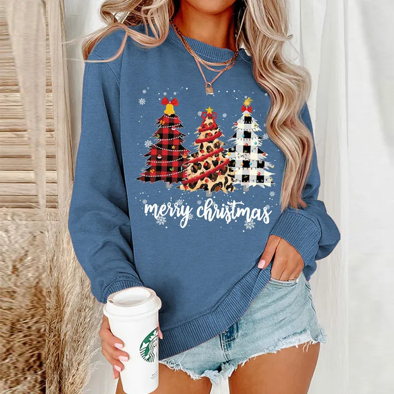 Women Xmas Top Crew Neck Sweatshirts