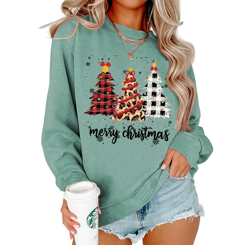 Women Xmas Top Crew Neck Sweatshirts