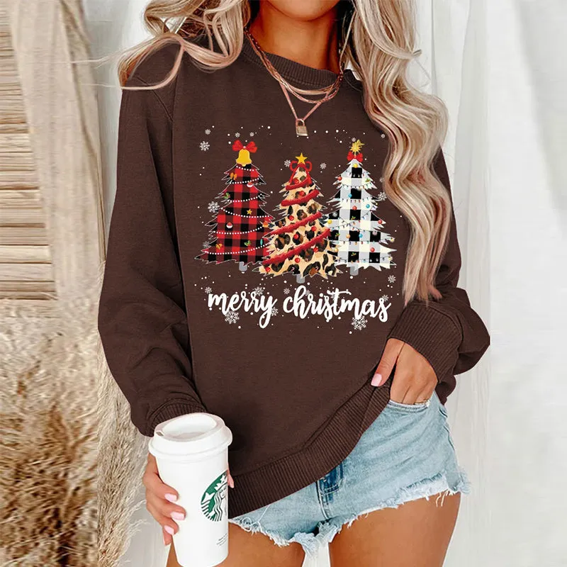 Women Xmas Top Crew Neck Sweatshirts
