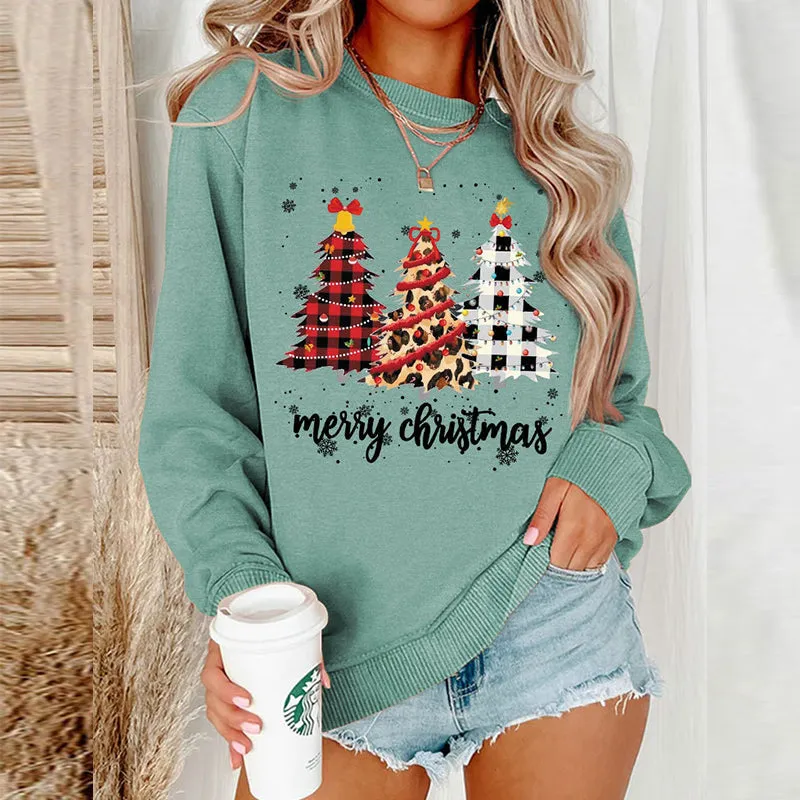 Women Xmas Top Crew Neck Sweatshirts