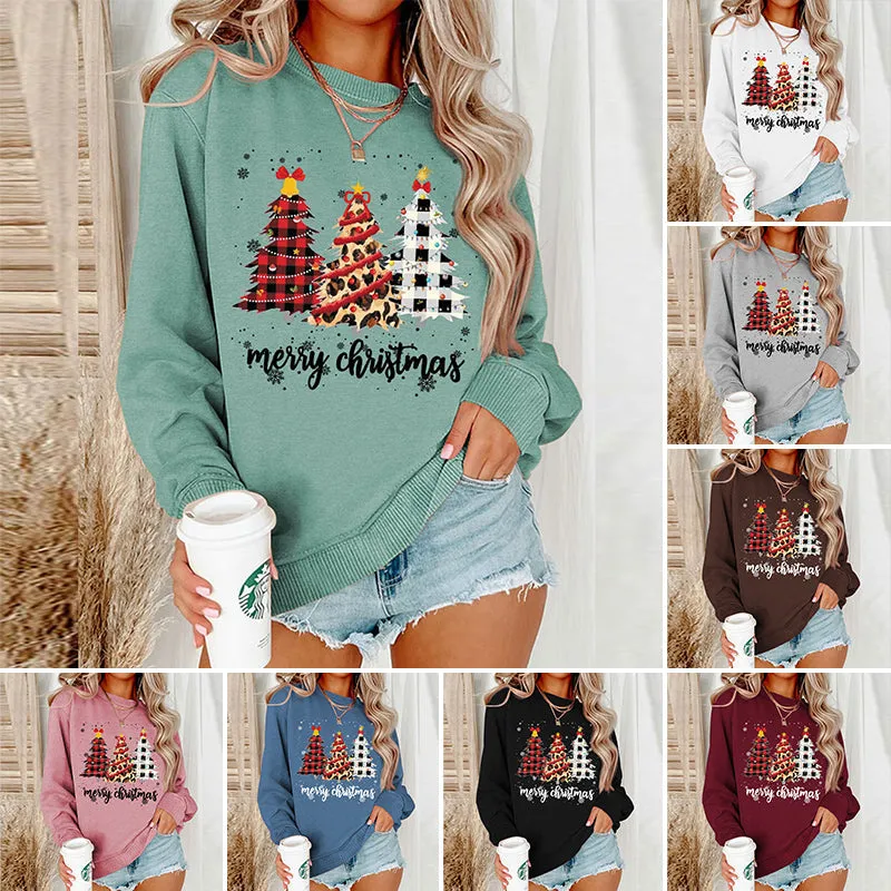 Women Xmas Top Crew Neck Sweatshirts