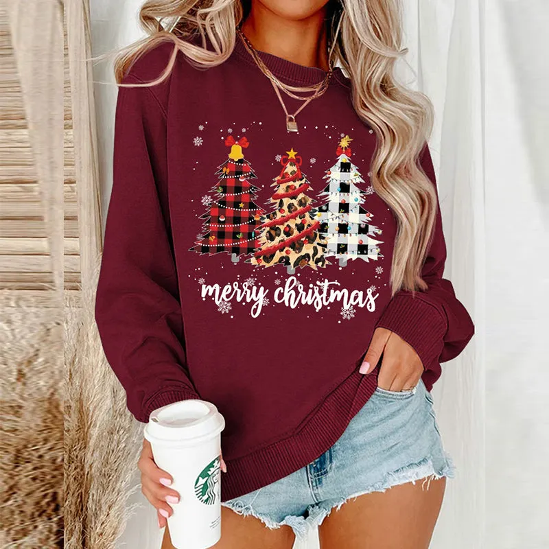 Women Xmas Top Crew Neck Sweatshirts