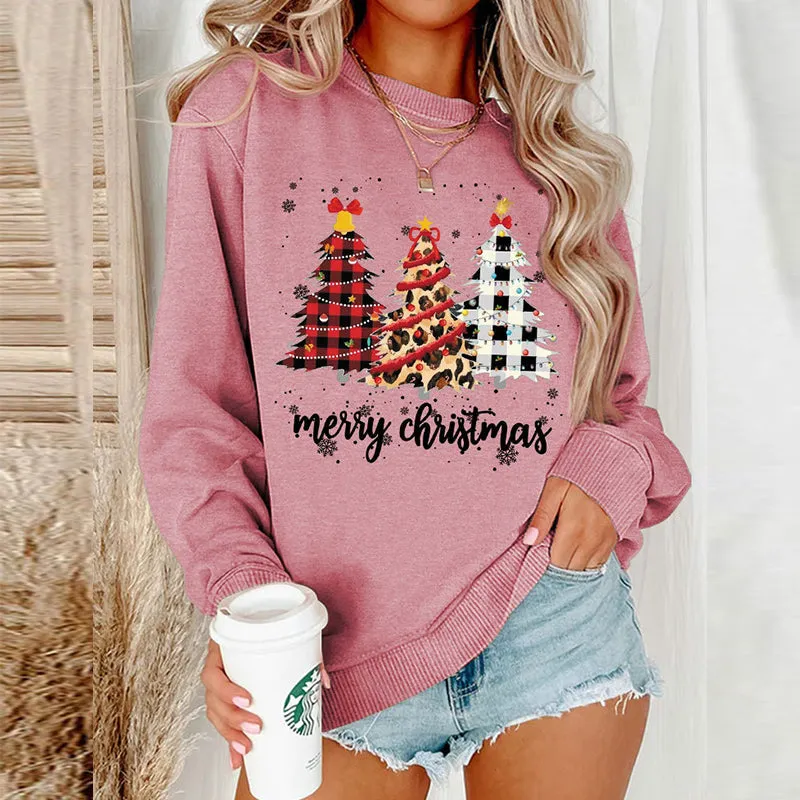 Women Xmas Top Crew Neck Sweatshirts
