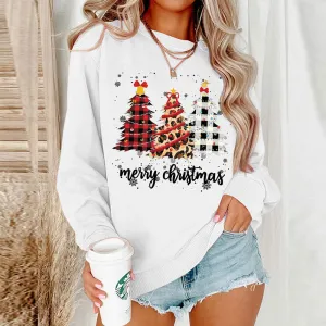 Women Xmas Top Crew Neck Sweatshirts