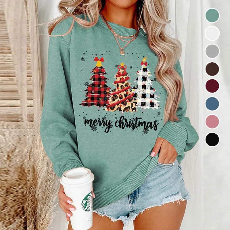 Women Xmas Top Crew Neck Sweatshirts